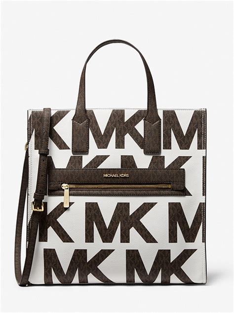 michael kors bags michael kors kenly large tote|Michael Kors signature tote strap.